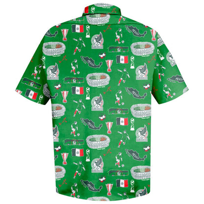 Mexico National Team Vive La Fete Impressions Artwork Button-Down Shirt - Green sale