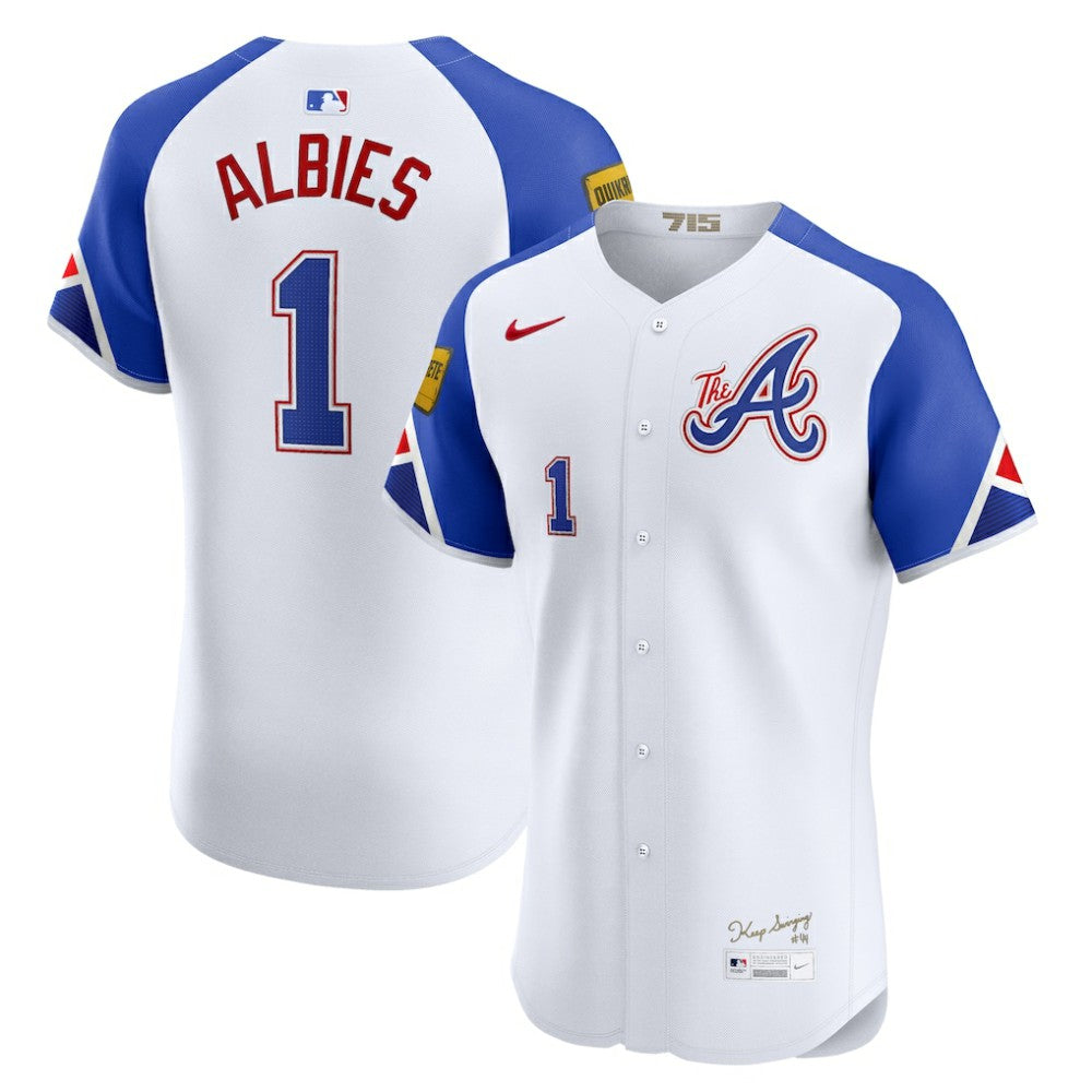 Ozzie Albies Atlanta Braves City Connect Elite Jersey - White | Nike