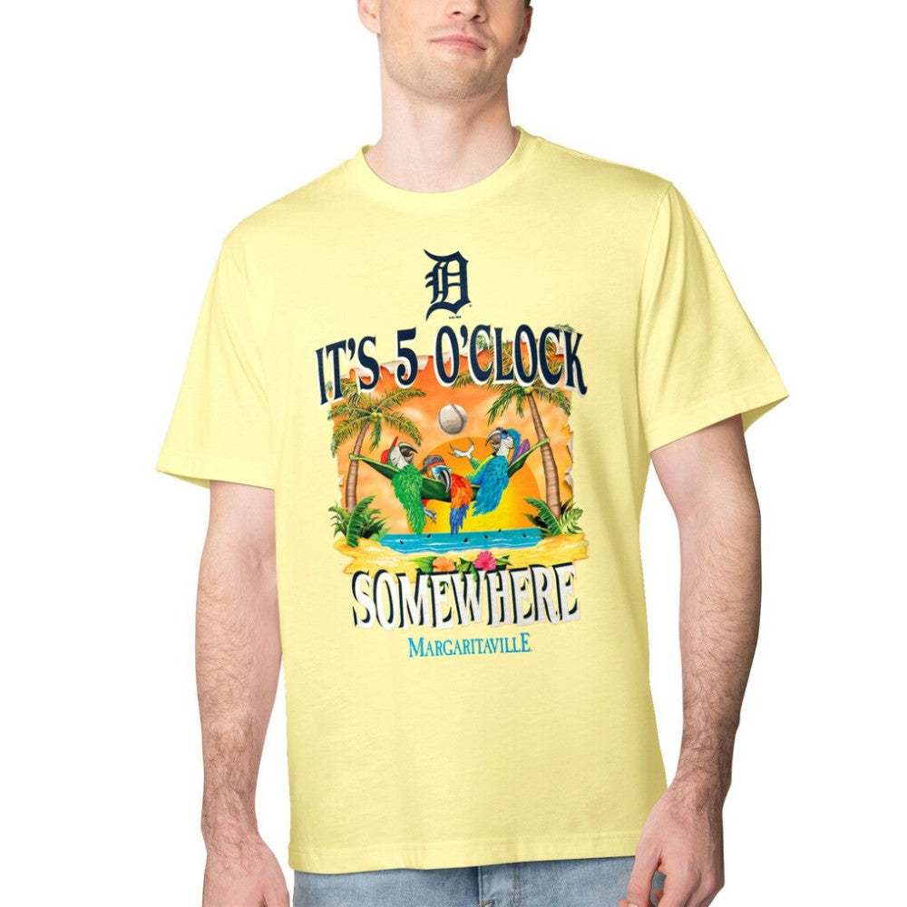Detroit Tigers Margaritaville Five O'Clock Graphic T-Shirt - Yellow