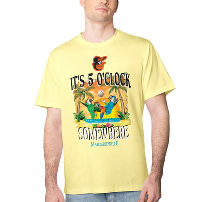 Baltimore Orioles Margaritaville Five O'Clock Graphic T-Shirt - Yellow