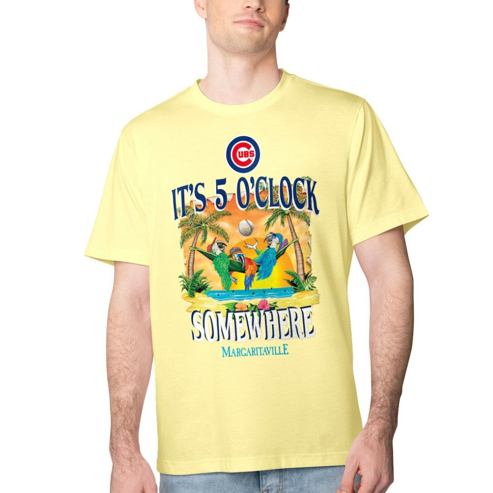 Chicago Cubs Margaritaville Five O'Clock Graphic T-Shirt - Yellow