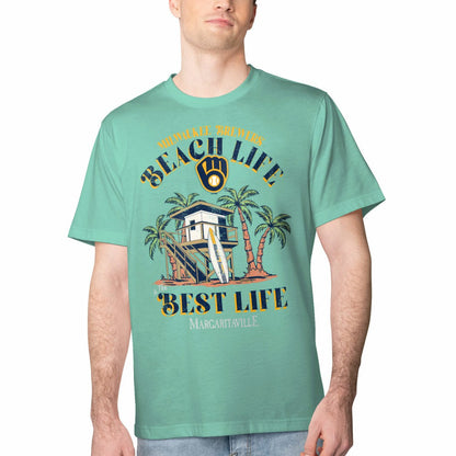 Milwaukee Brewers Margaritaville Beach Hut Graphic T-Shirt - Mint