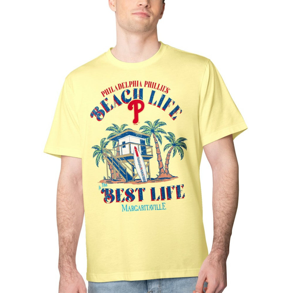 Philadelphia Phillies Margaritaville Beach Hut Graphic T-Shirt - Yellow
