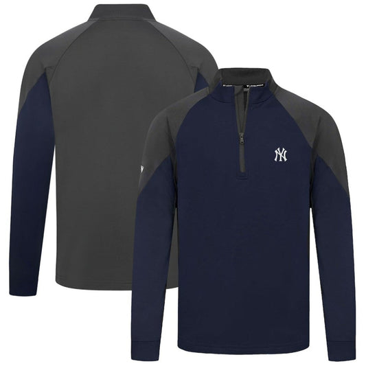 New York Yankees Levelwear Cadet Insignia 2.0 Raglan Quarter-Zip Jacket - Navy