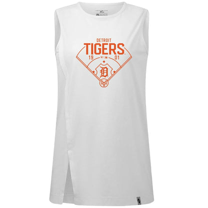 Detroit Tigers Levelwear Women's Influx Home Field Tank Top - White