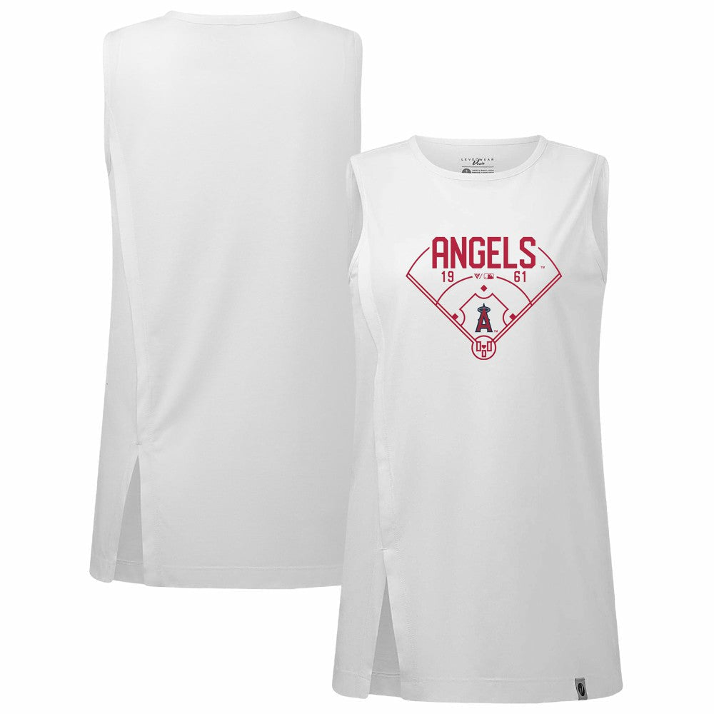 Los Angeles Angels Levelwear Women's Influx Home Field Tank Top - White