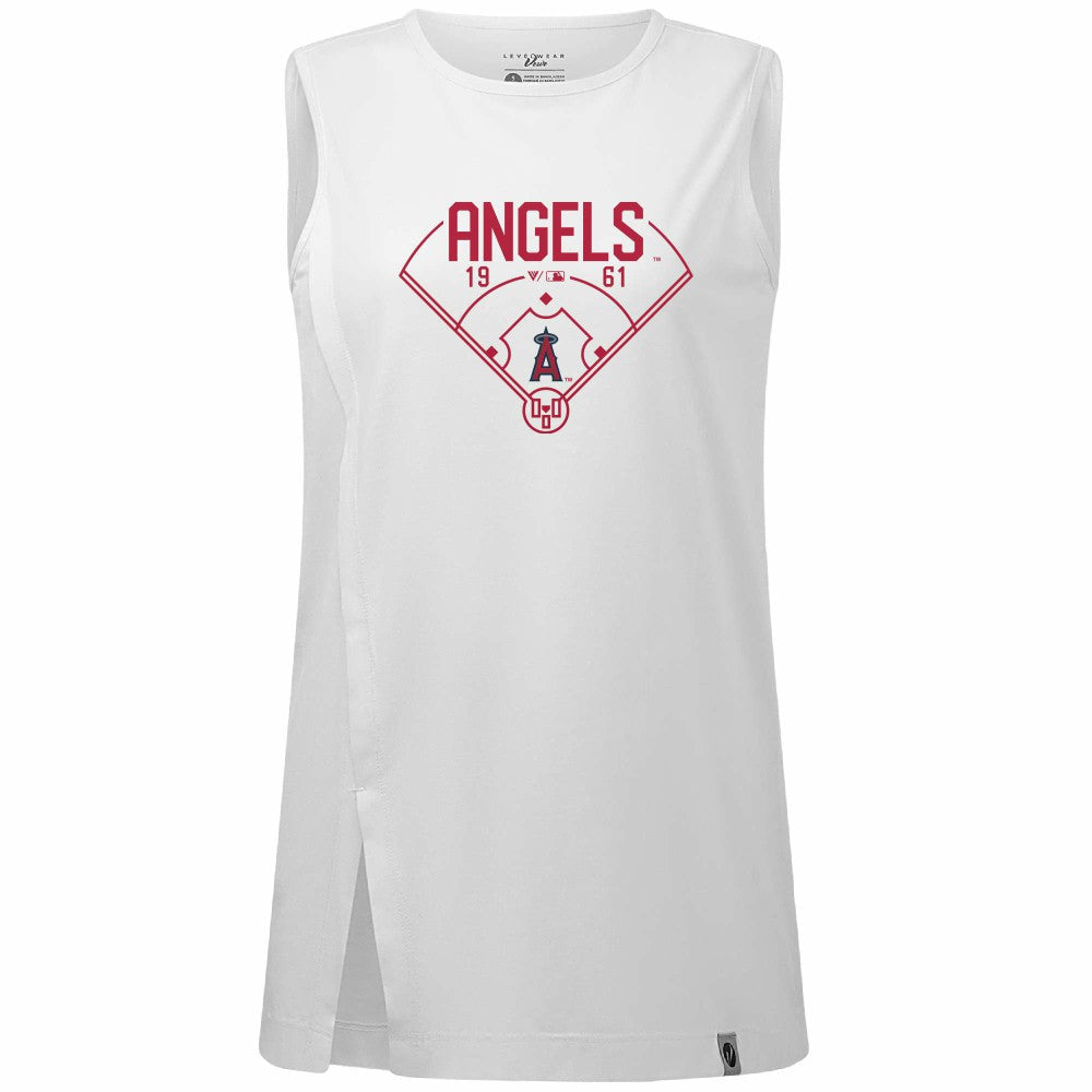 Los Angeles Angels Levelwear Women's Influx Home Field Tank Top - White