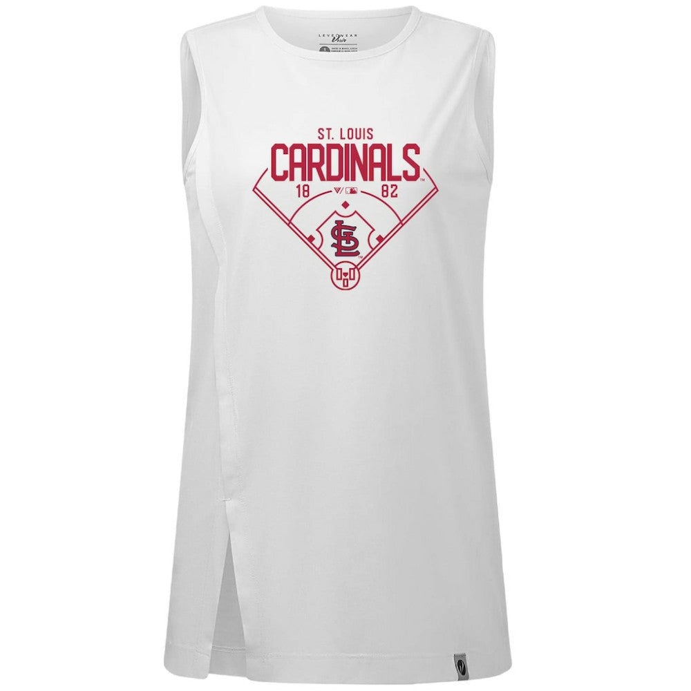 St. Louis Cardinals Levelwear Women's Influx Home Field Tank Top - White