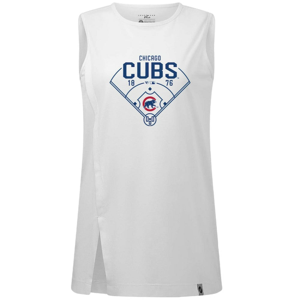 Chicago Cubs Levelwear Women's Influx Home Field Tank Top - White