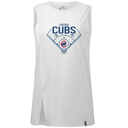 Chicago Cubs Levelwear Women's Influx Home Field Tank Top - White