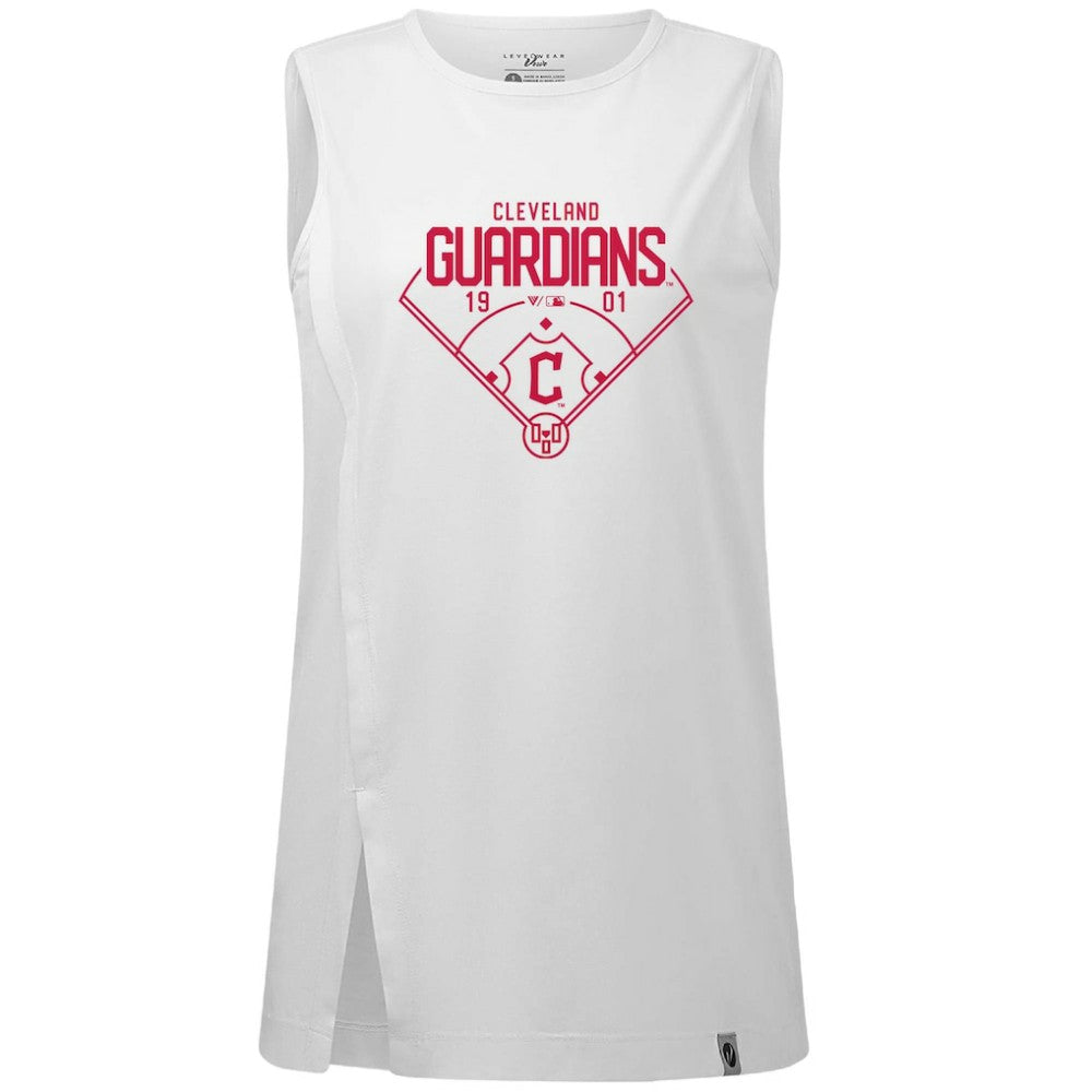 Cleveland Guardians Levelwear Women's Influx Home Field Tank Top - White