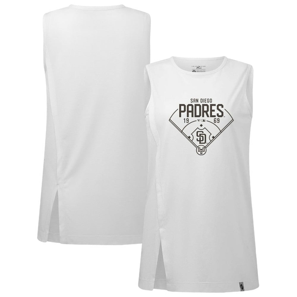 San Diego Padres Levelwear Women's Influx Home Field Tank Top - White