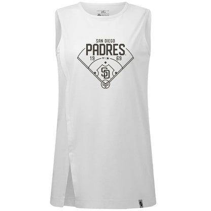 San Diego Padres Levelwear Women's Influx Home Field Tank Top - White
