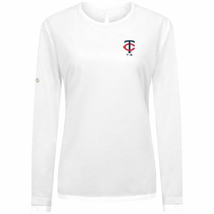 Minnesota Twins Levelwear Women's Sequoia Primary Logo Long Sleeve T-Shirt - White