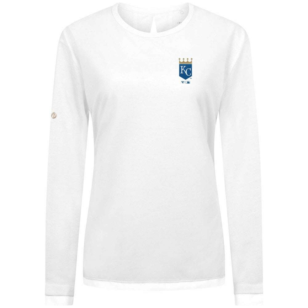 Kansas City Royals Levelwear Women's Sequoia Primary Logo Long Sleeve T-Shirt - White