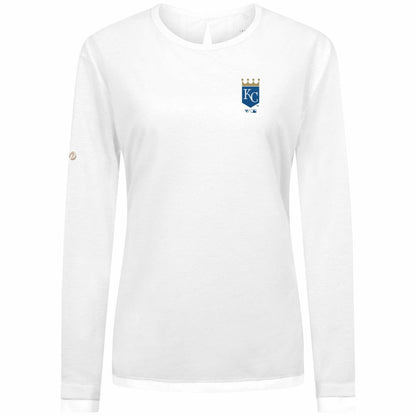 Kansas City Royals Levelwear Women's Sequoia Primary Logo Long Sleeve T-Shirt - White
