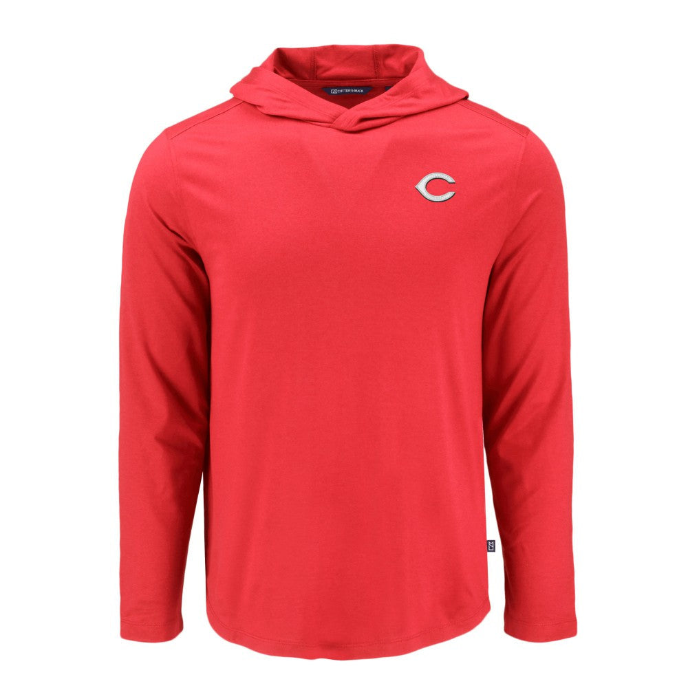 Cincinnati Reds Cutter & Buck Coastline Epic Comfort Recycled Eco Hoodie Long Sleeve T-Shirt - Red