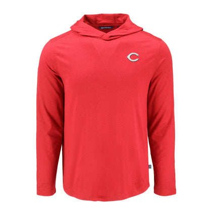 Cincinnati Reds Cutter & Buck Coastline Epic Comfort Recycled Eco Hoodie Long Sleeve T-Shirt - Red