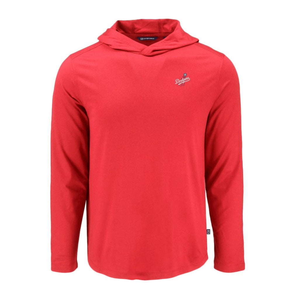 Los Angeles Dodgers Cutter & Buck Coastline Epic Comfort Recycled Eco Hoodie Long Sleeve T-Shirt - Red