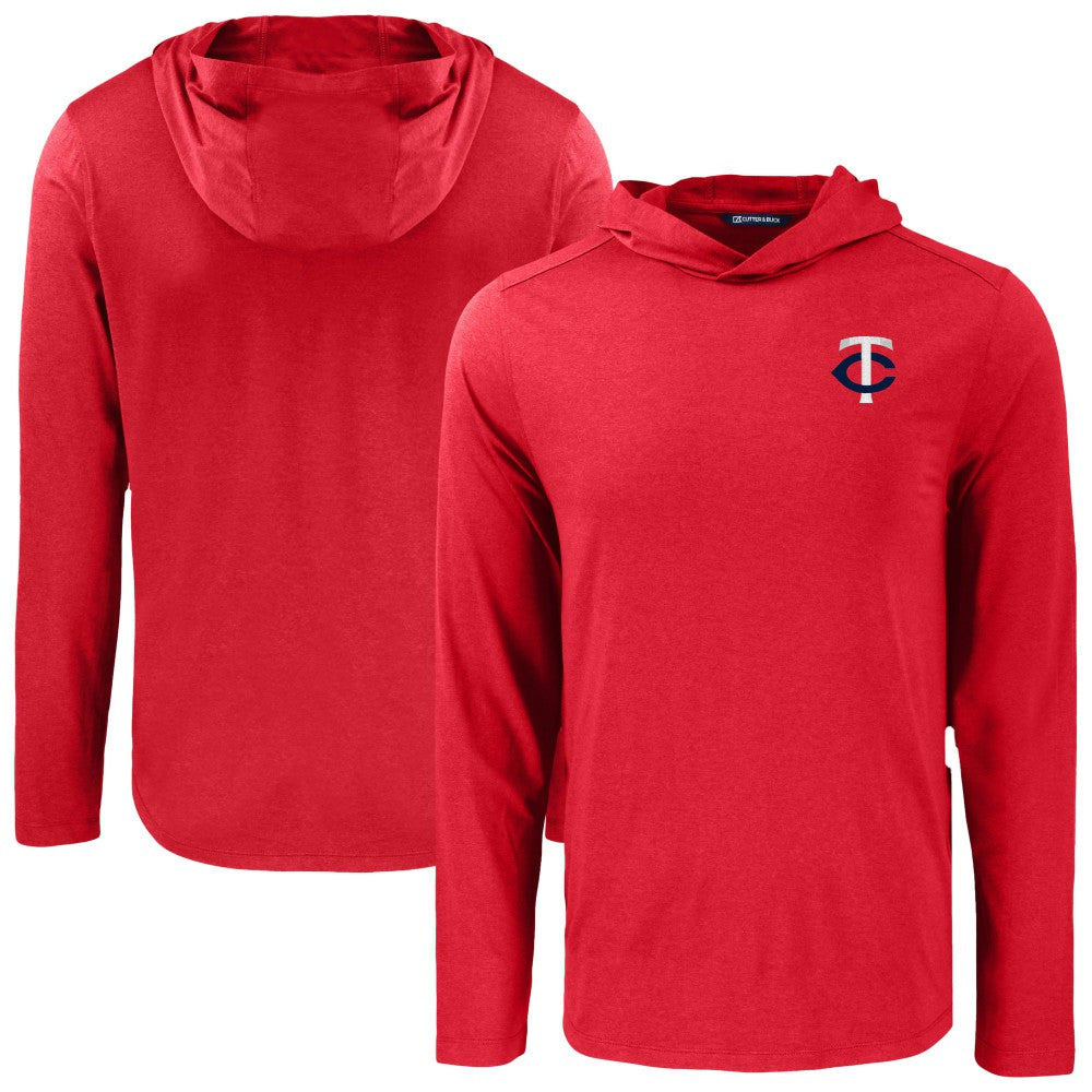 Minnesota Twins Cutter & Buck Coastline Epic Comfort Recycled Eco Hoodie Long Sleeve T-Shirt - Red