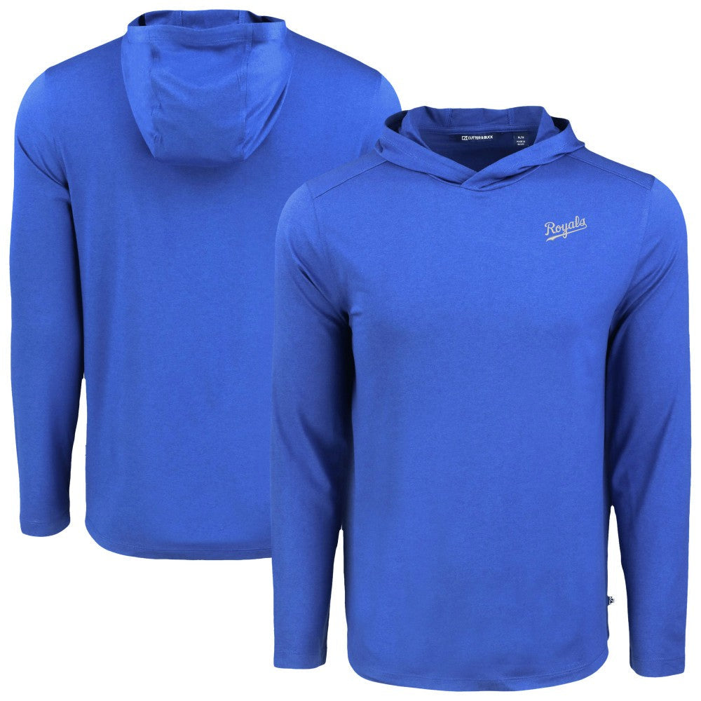 Kansas City Royals Cutter & Buck Coastline Epic Comfort Recycled Eco Hoodie Long Sleeve T-Shirt - Royal