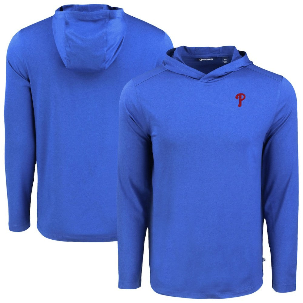 Philadelphia Phillies Cutter & Buck Coastline Epic Comfort Recycled Eco Hoodie Long Sleeve T-Shirt - Royal