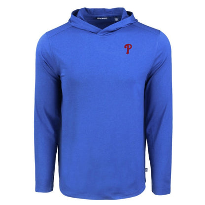 Philadelphia Phillies Cutter & Buck Coastline Epic Comfort Recycled Eco Hoodie Long Sleeve T-Shirt - Royal