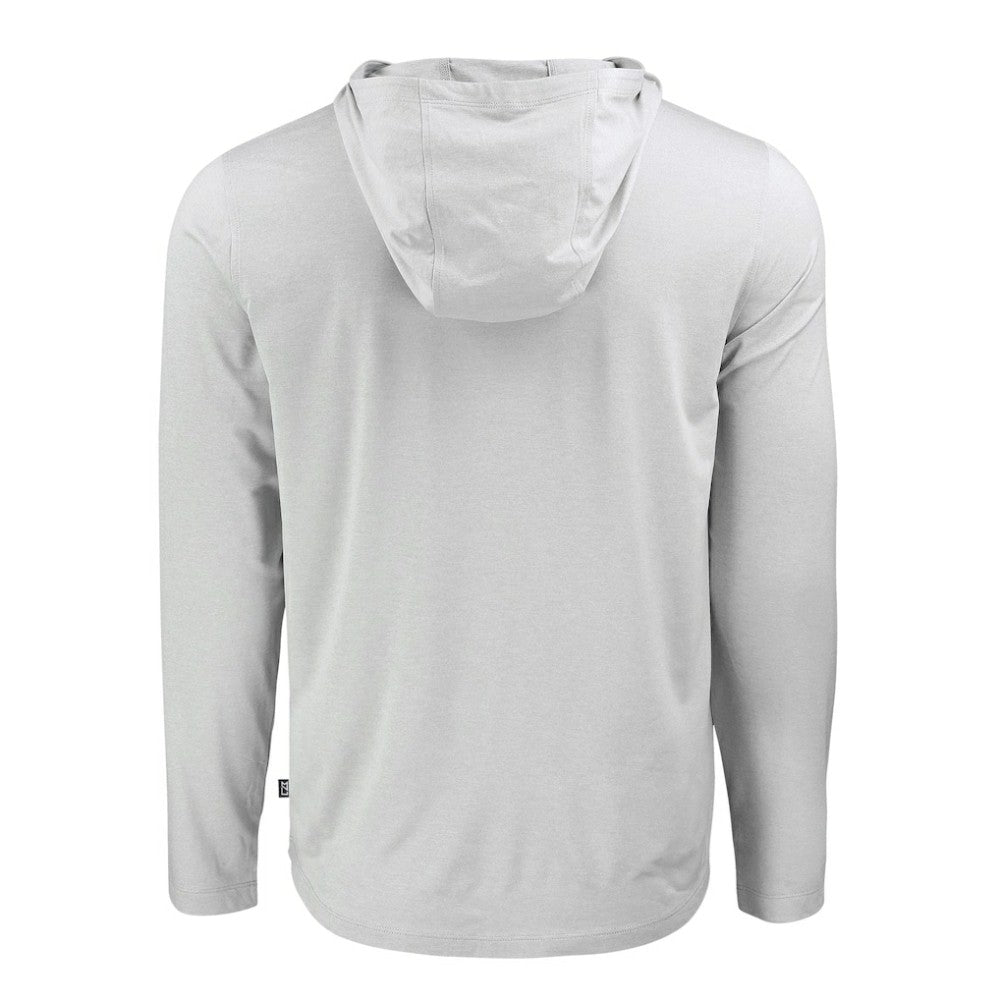 San Diego Padres Cutter & Buck Coastline Epic Comfort Recycled Eco Hoodie Long Sleeve T-Shirt - Gray