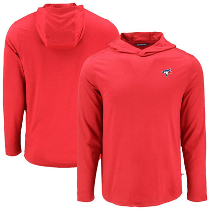 Toronto Blue Jays Cutter & Buck Coastline Epic Comfort Recycled Eco Hoodie Long Sleeve T-Shirt - Red