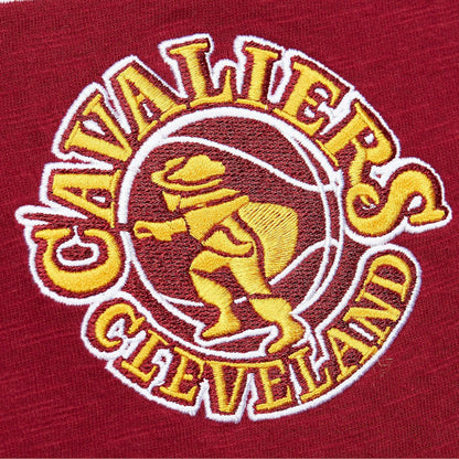 Cleveland Cavaliers Hardwood Classics Felt Applique Slub T-Shirt sale - Wine | Mitchell & Ness online