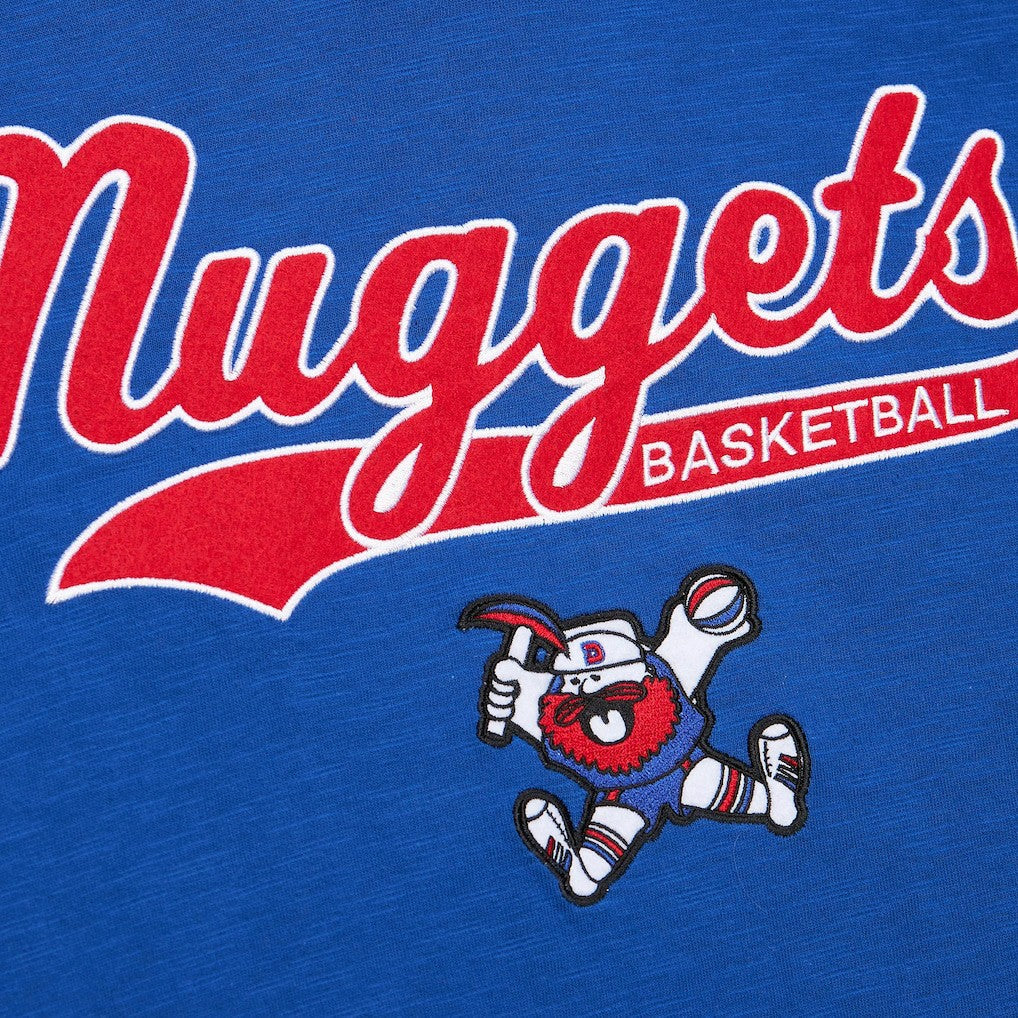 Denver Nuggets Hardwood Classics Felt Applique Slub T-Shirt sale - Royal | Mitchell & Ness outlet