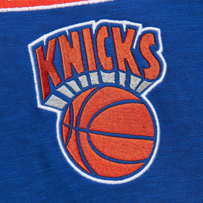 New York Knicks Hardwood Classics Felt Applique Slub T-Shirt - Blue | Mitchell & Ness cheap