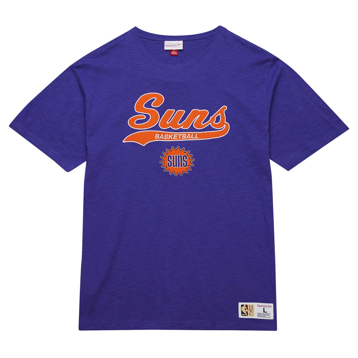 Phoenix Suns Hardwood Classics Felt Applique Slub T-Shirt - Purple | Mitchell & Ness outlet