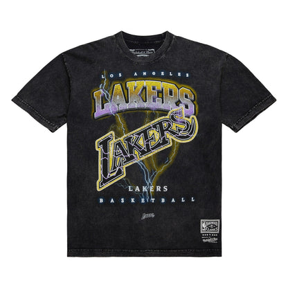 Los Angeles Lakers Unisex Hardwood Classics Vintage Voltage Premium Heavyweight T-Shirt - Black | Mitchell & Ness sale