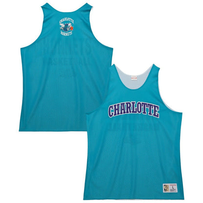 Charlotte Hornets Hardwood Classics Reversible Mesh Practice Jersey - Teal/White | Mitchell & Ness cheap