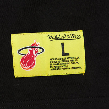 Miami Heat Hardwood Classics Neon Nights Premium T-Shirt - Black | Mitchell & Ness for sale