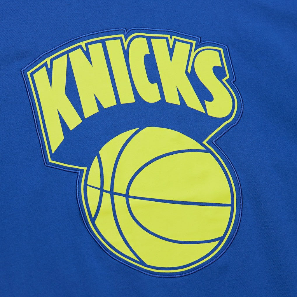 New York Knicks Hardwood Classics Neon Nights Premium T-Shirt - Blue | Mitchell & Ness shop