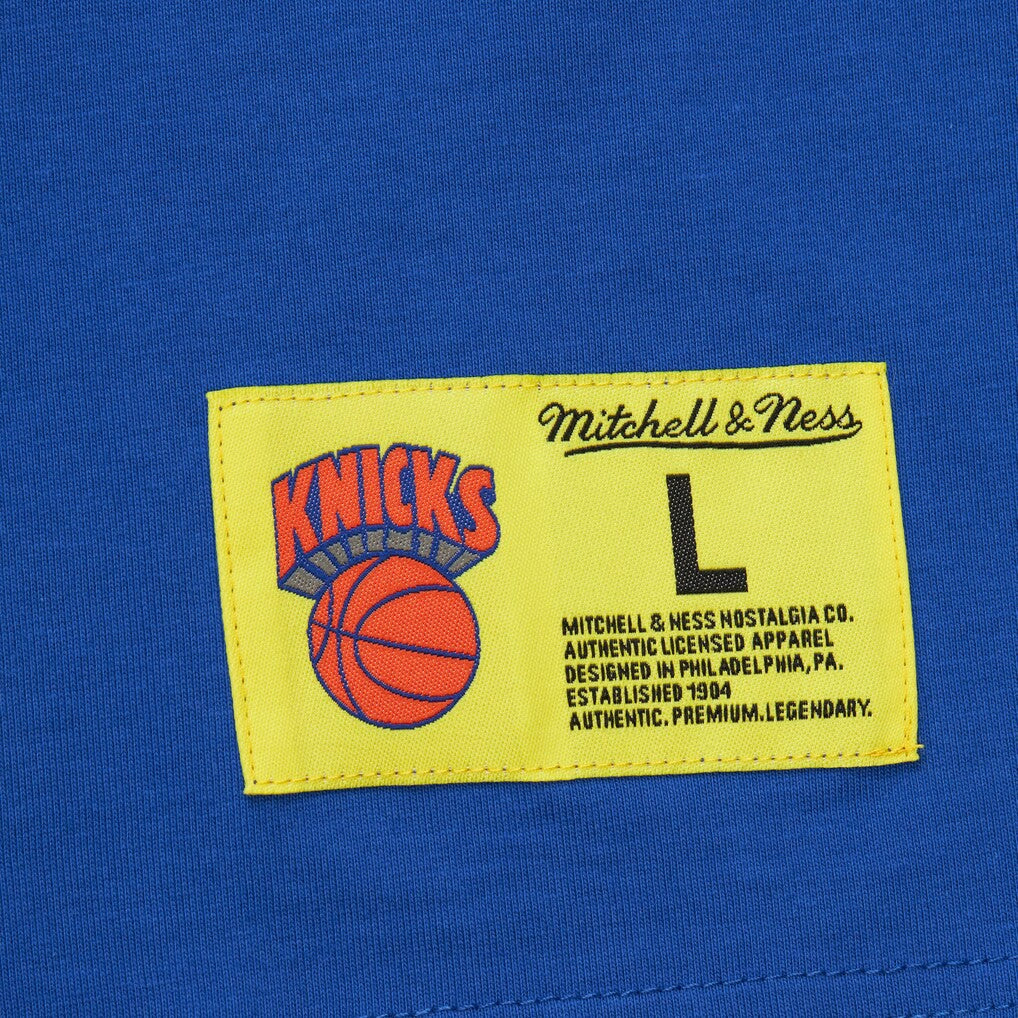 New York Knicks Hardwood Classics Neon Nights Premium T-Shirt - Blue | Mitchell & Ness shop