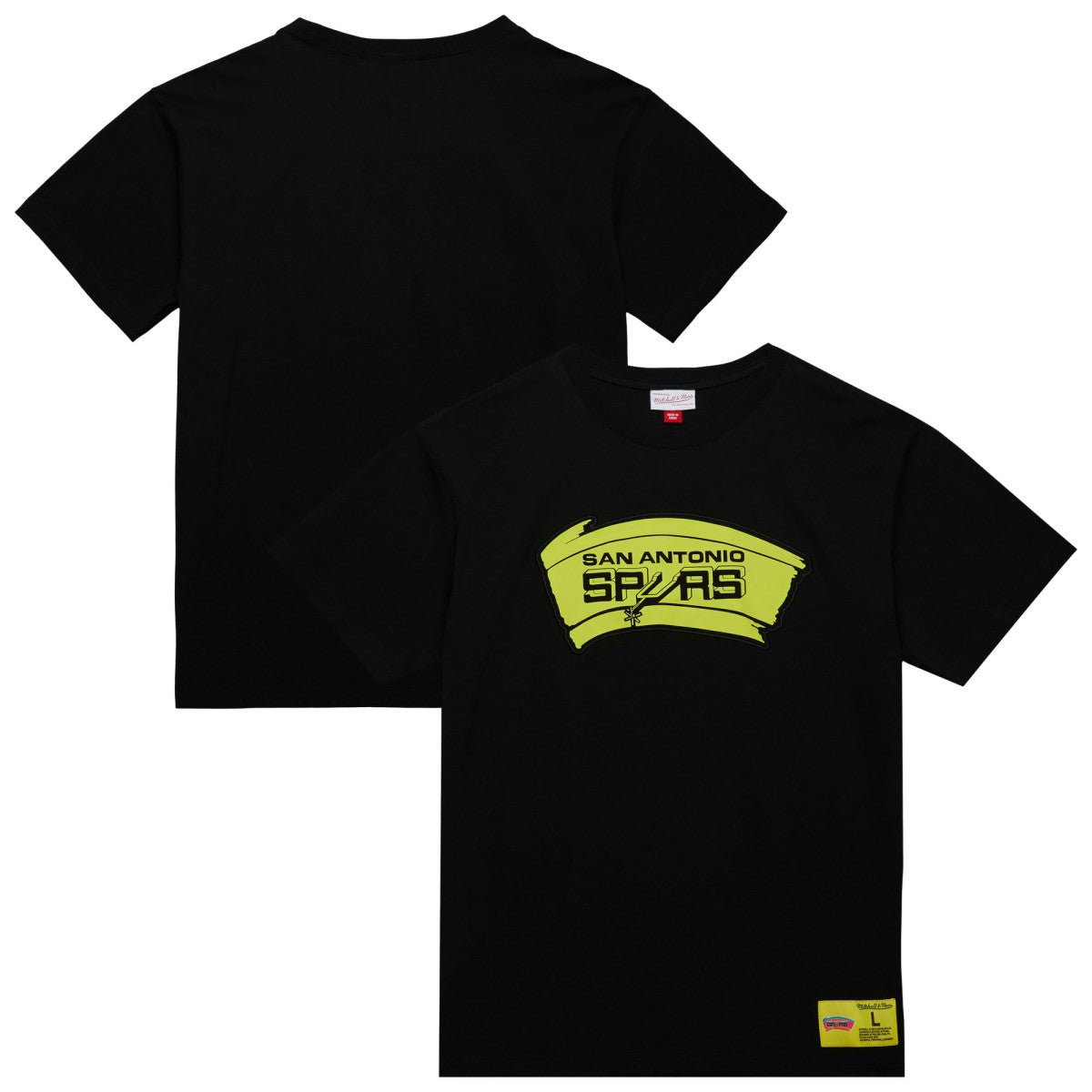 San Antonio Spurs Hardwood Classics Neon Nights Premium T-Shirt - Black | Mitchell & Ness sale