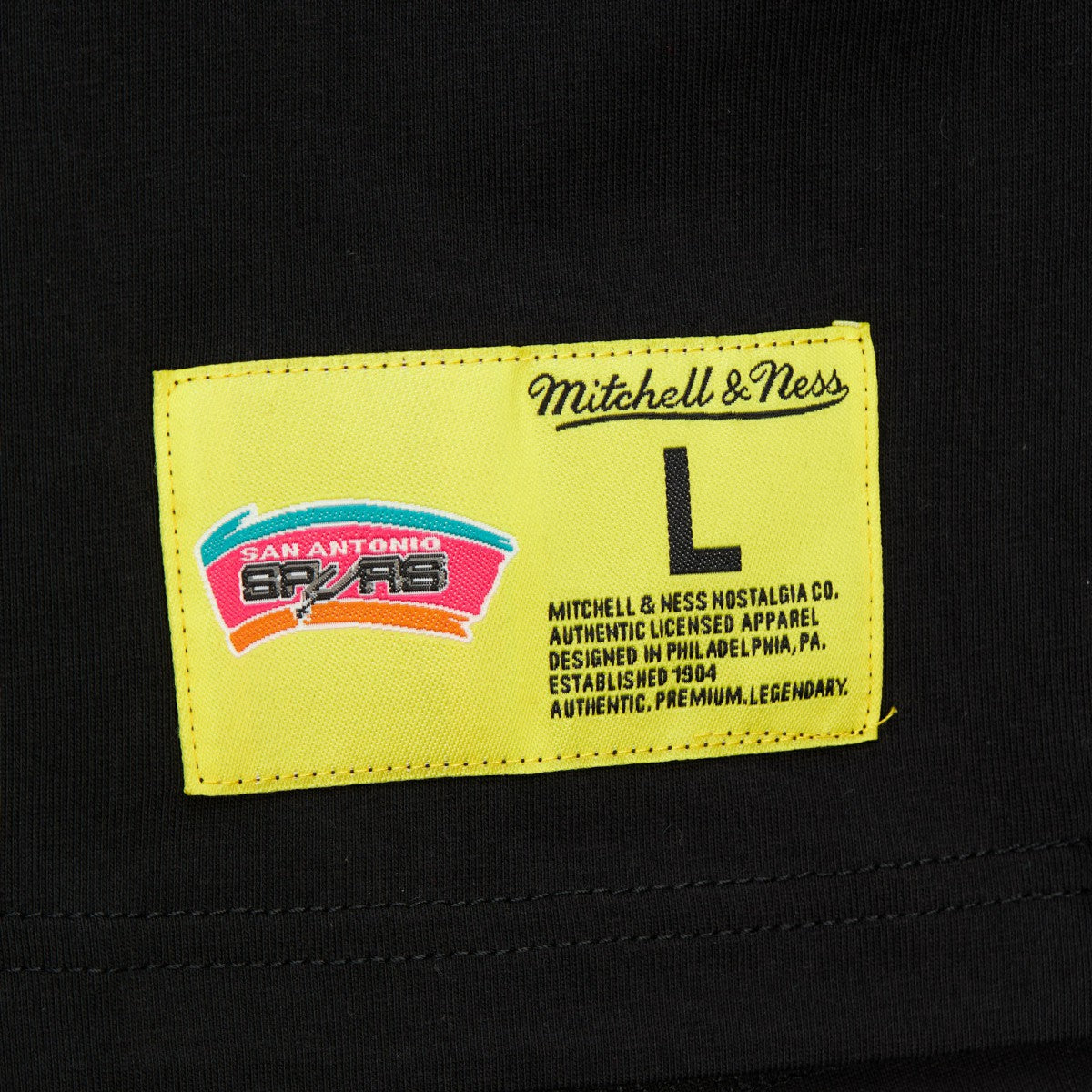 San Antonio Spurs Hardwood Classics Neon Nights Premium T-Shirt - Black | Mitchell & Ness sale