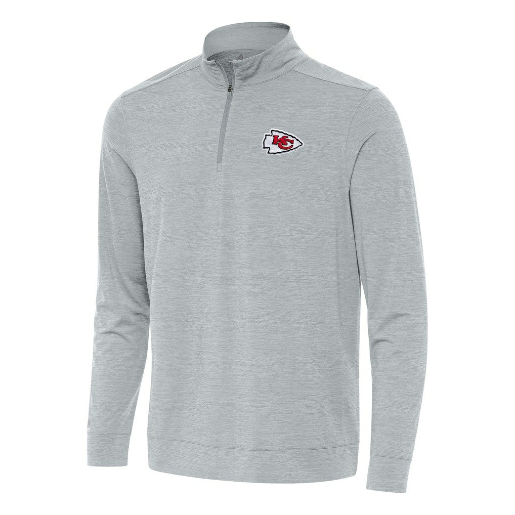 Kansas City Chiefs Antigua Bright Quarter-Zip Top - Heather Gray on sale