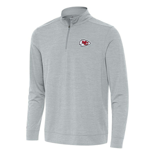 Kansas City Chiefs Antigua Bright Quarter-Zip Top - Heather Gray on sale