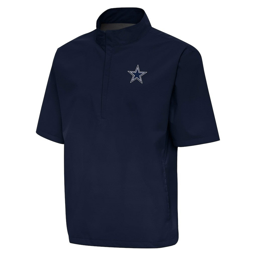 Dallas Cowboys Antigua Brisk Short Sleeve Quarter-Zip Windshirt - Navy online