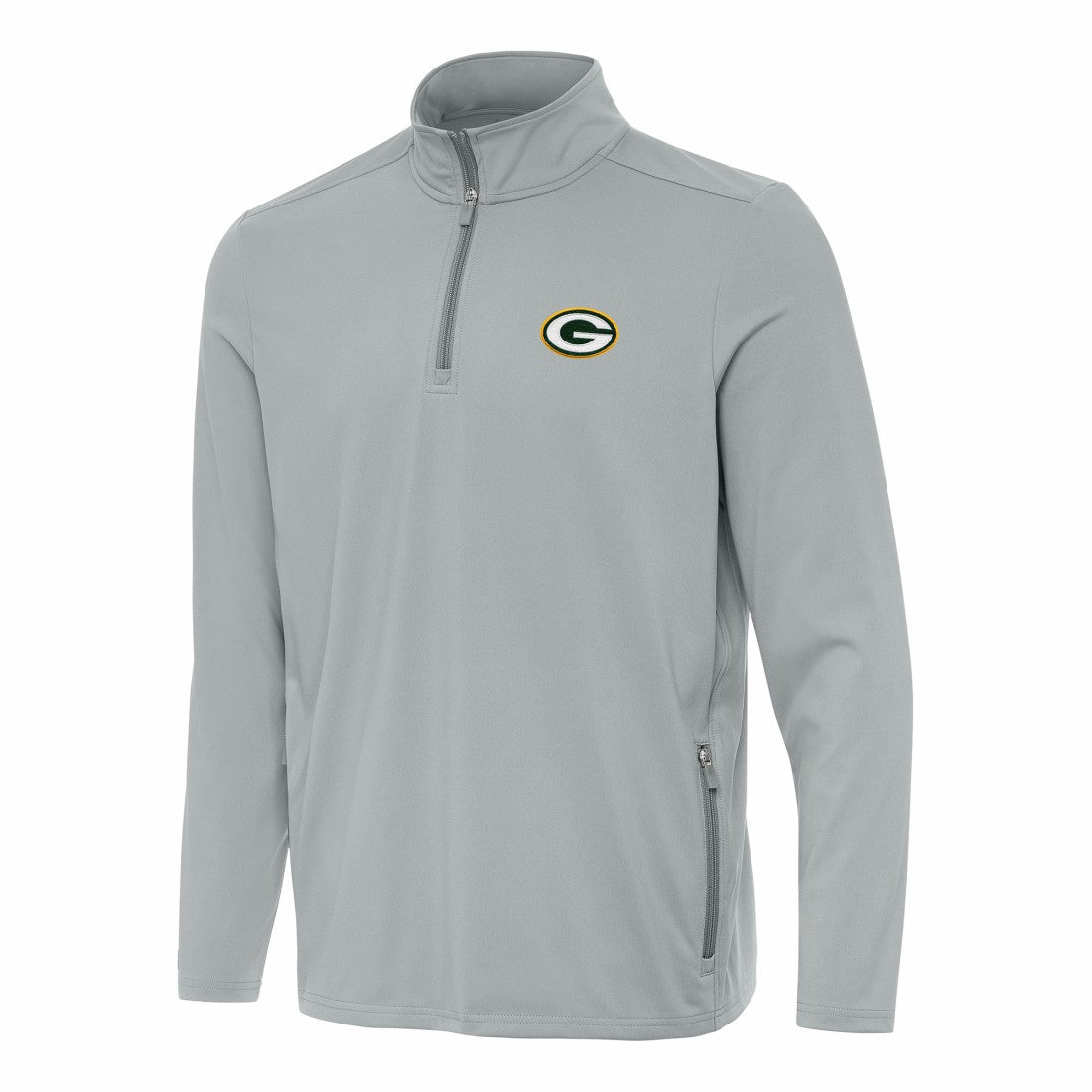 Green Bay Packers Antigua Perilous Quarter-Zip Pullover Top - Gray sale