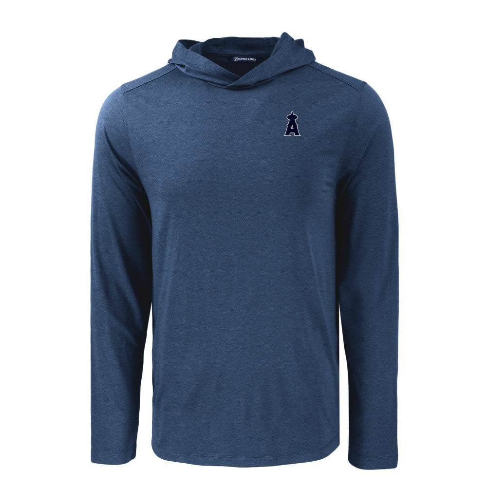 Los Angeles Angels Cutter & Buck Coastline Epic Comfort Eco Recycled Long Sleeve Hoodie T-Shirt - Navy