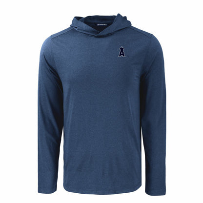 Los Angeles Angels Cutter & Buck Coastline Epic Comfort Eco Recycled Long Sleeve Hoodie T-Shirt - Navy