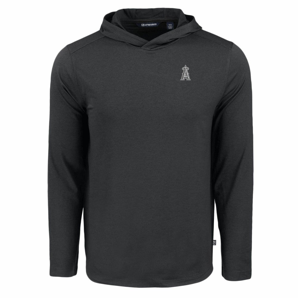 Los Angeles Angels Cutter & Buck Coastline Epic Comfort Eco Recycled Long Sleeve Hoodie T-Shirt - Black