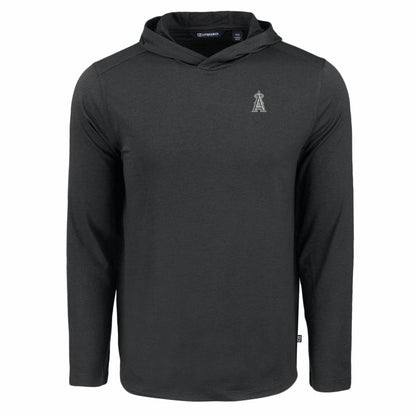 Los Angeles Angels Cutter & Buck Coastline Epic Comfort Eco Recycled Long Sleeve Hoodie T-Shirt - Black