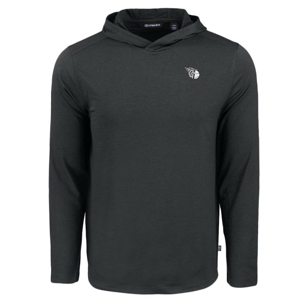 Cleveland Guardians Cutter & Buck Coastline Epic Comfort Eco Recycled Long Sleeve Hoodie T-Shirt - Black