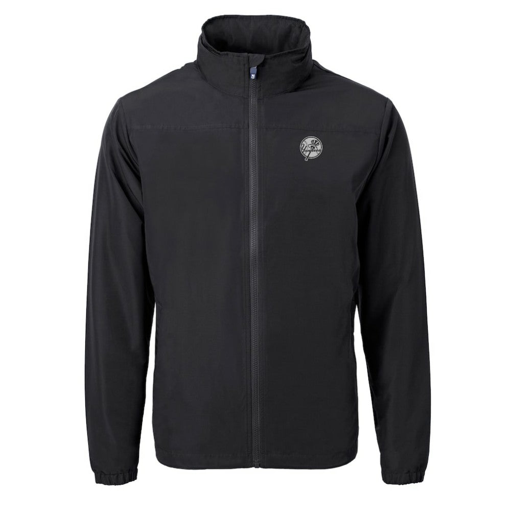 New York Yankees Cutter & Buck Charter Eco Recycled Full-Zip Hoodie Jacket - Black